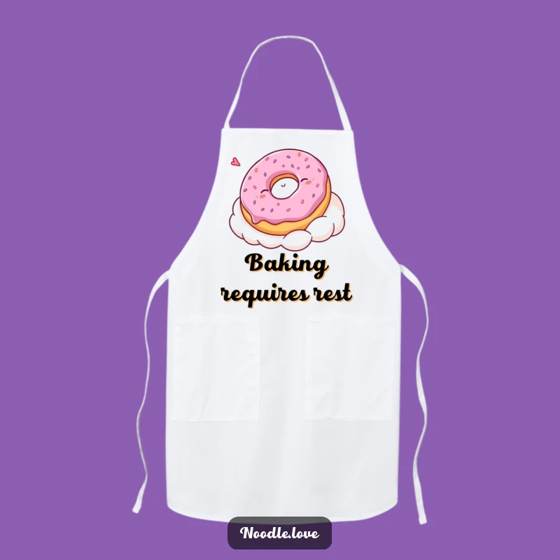Funny Kawaii Donut Nap Apron: Cute Sleepy Character Kitchenwear for Baking Fun