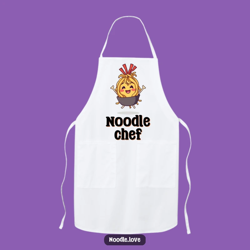 Funny Noodle Bounce Apron: Character Wear for a Delightful Kitchen