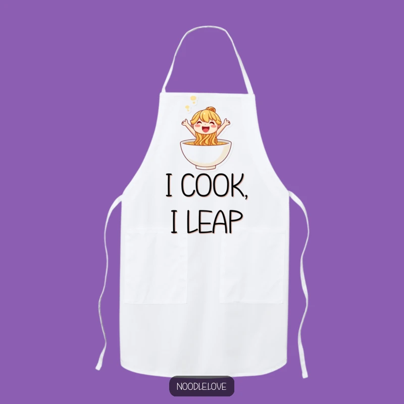 Funny Noodle Leap Apron: Joyful Character Kitchen Wear, Great Funny Gift