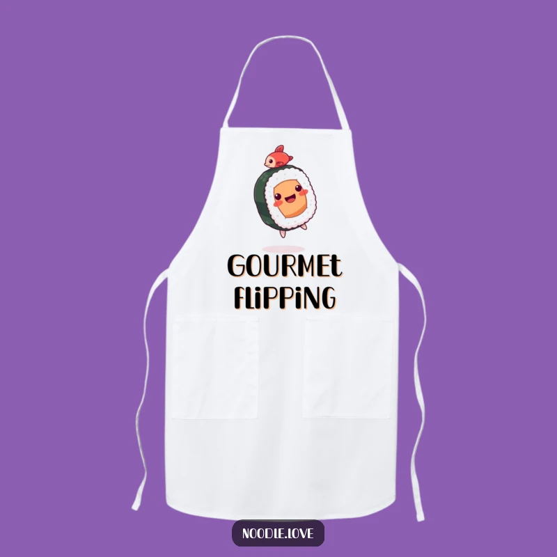 Funny Sushi Apron: Backflipping Roll Design, Practical Funny Gift for the Kitchen