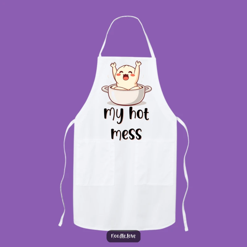 Funny Surprised Dumpling Apron - Hilarious Kitchen Wear for Steamed Delight Fans