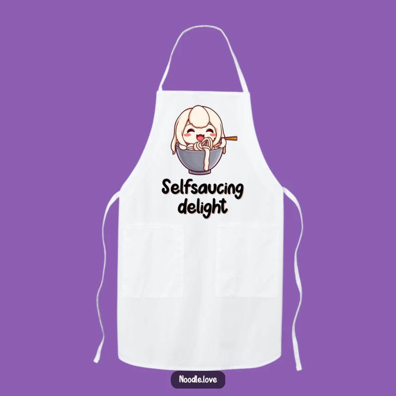 Funny Udon Noodle Apron: Happy Slurping Chef Wear, Humorous Kitchen Gift
