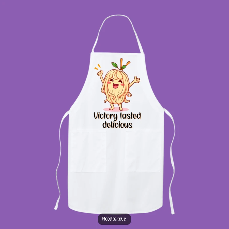 Funny Kawaii Noodle Victory Dance Apron - Chef's Humorous Kitchen Gift