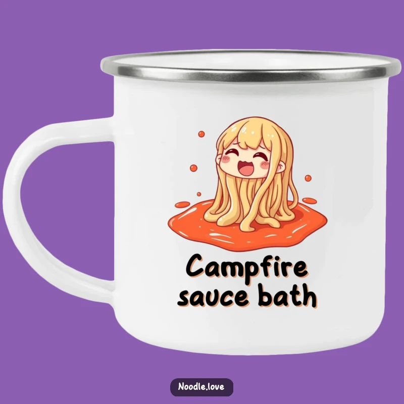 Funny Noodle Camping Mug - Gleeful Sauce Splashing Adventure