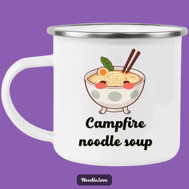 Funny Blushing Ramen Camping Mug - Cozy Campfire Companion!