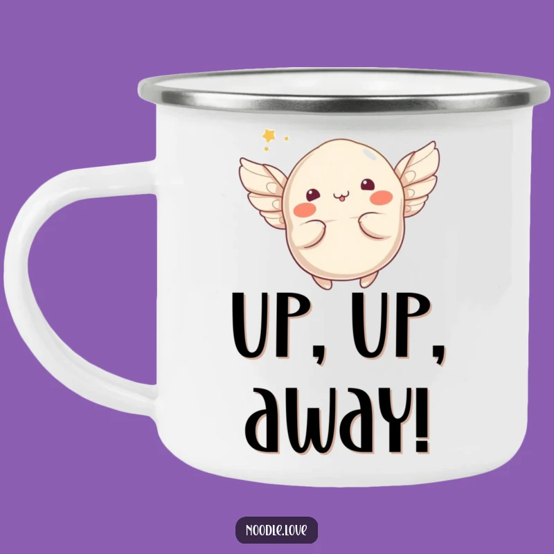 Funny Flying Dumpling Camping Mug: Adventure Fuelled by Whimsical Dreams