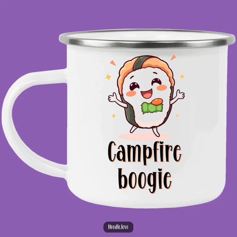 Funny Sushi Dance Camping Mug: Fuel Your Adventures with Japanese Fun!