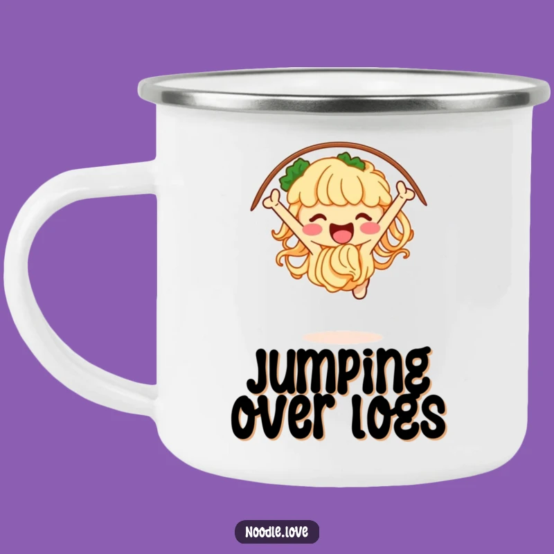 Funny Noodle Acrobat Camping Mug: Adventure Fuelled by Energetic Feats