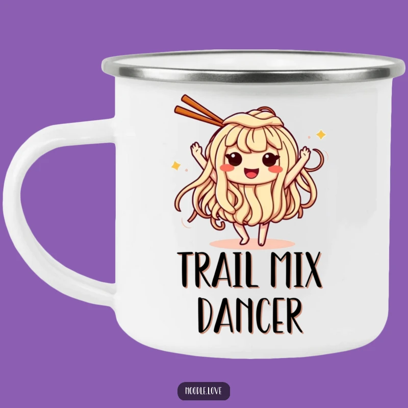 Funny Dancing Noodle Camp Mug - Hilarious Outdoor Companion for Food Lovers