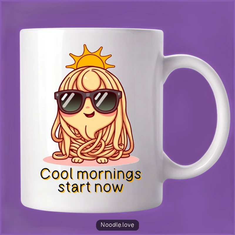 Funny Cool Noodle Mug: Sunglasses Character Design, Chic Funny Gift