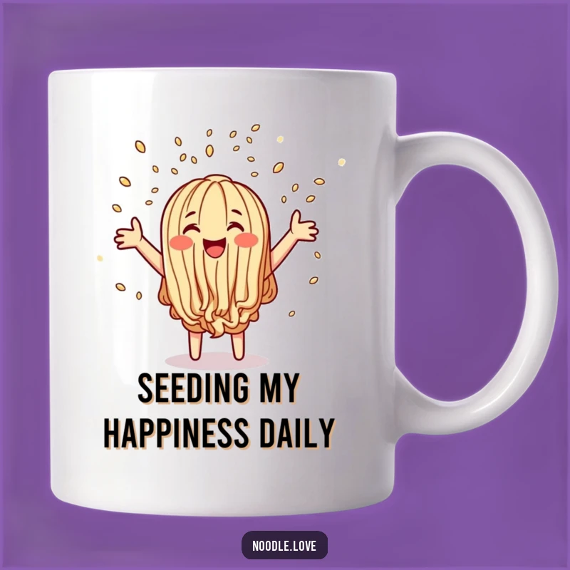Funny Joyful Noodle Mug: Sesame Seed Confetti Celebration Gift