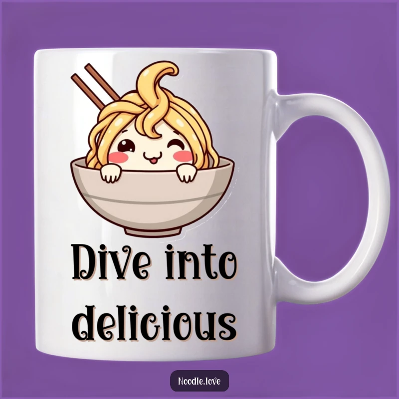 Funny Noodle Dive Mug: Start Your Day with a Cheerful, Carby Splash!