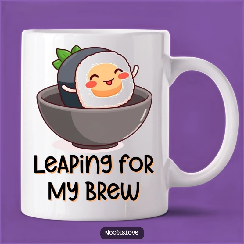 Funny Sushi Leap Mug - Hilarious Foodie Fun & Joyful Gift