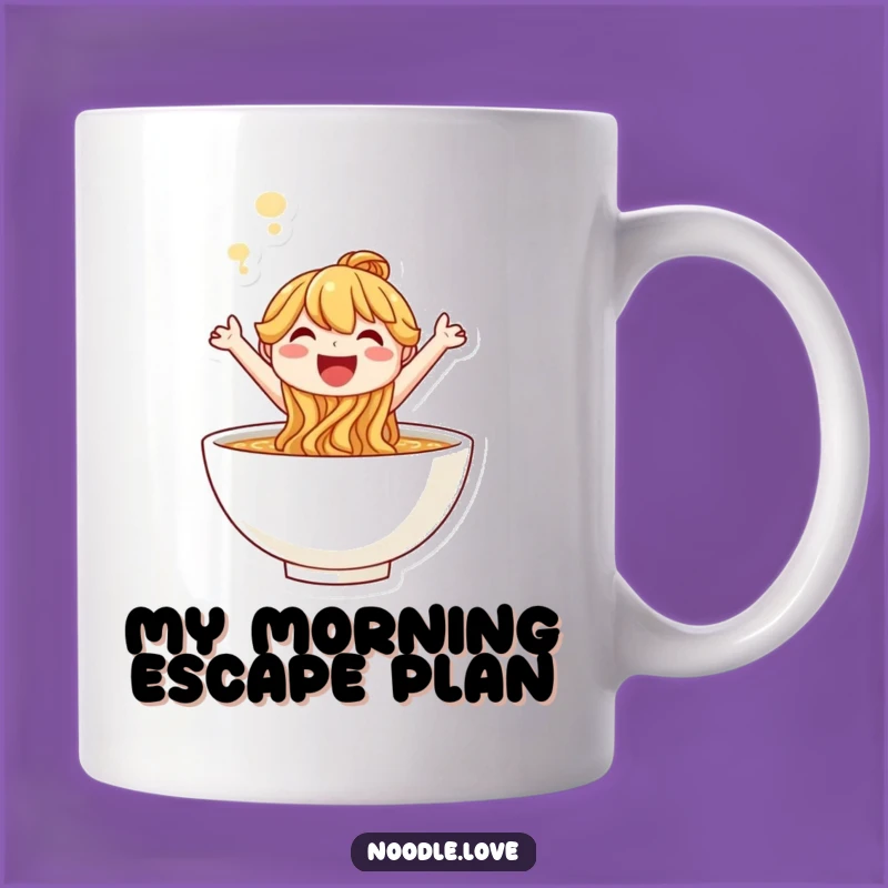 Funny Noodle Leap Mug: Joyful Character Design, Wonderful Funny Gift Idea