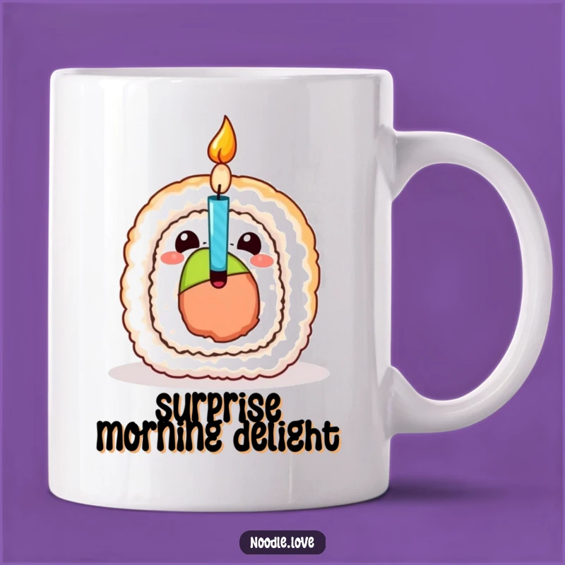 Funny Sushi Birthday Candle Mug - Hilarious Celebration Surprise Gift