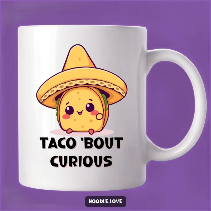 Funny Kawaii Taco Sombrero Mug - Quirky Humorous Gift for Taco Lovers