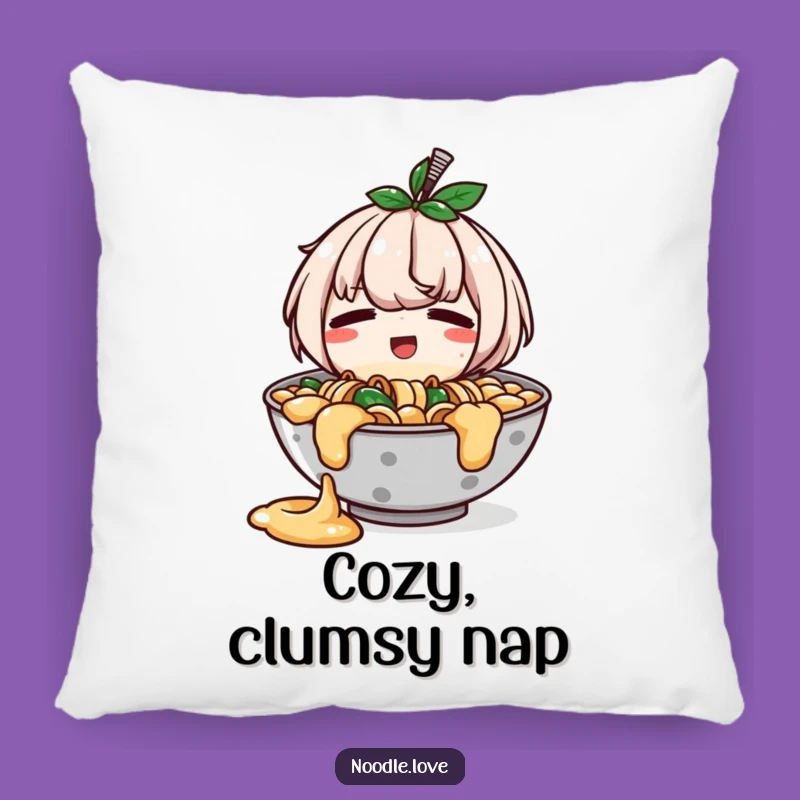 Funny Ramen Spill Pillow: Cozy Happy Bowl Character - Comfy Funny Gift!