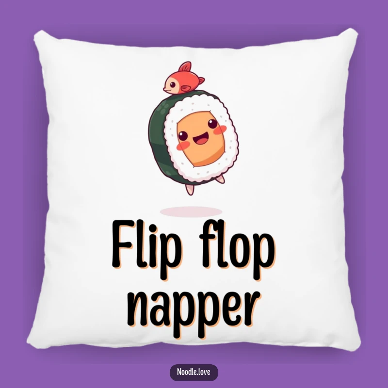 Funny Sushi Pillow: Backflipping Roll Character, Comfy Funny Gift for Sushi Lovers