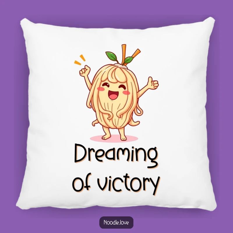 Funny Kawaii Noodle Victory Dance Pillow - Cute Humorous Decorative Accent Gift