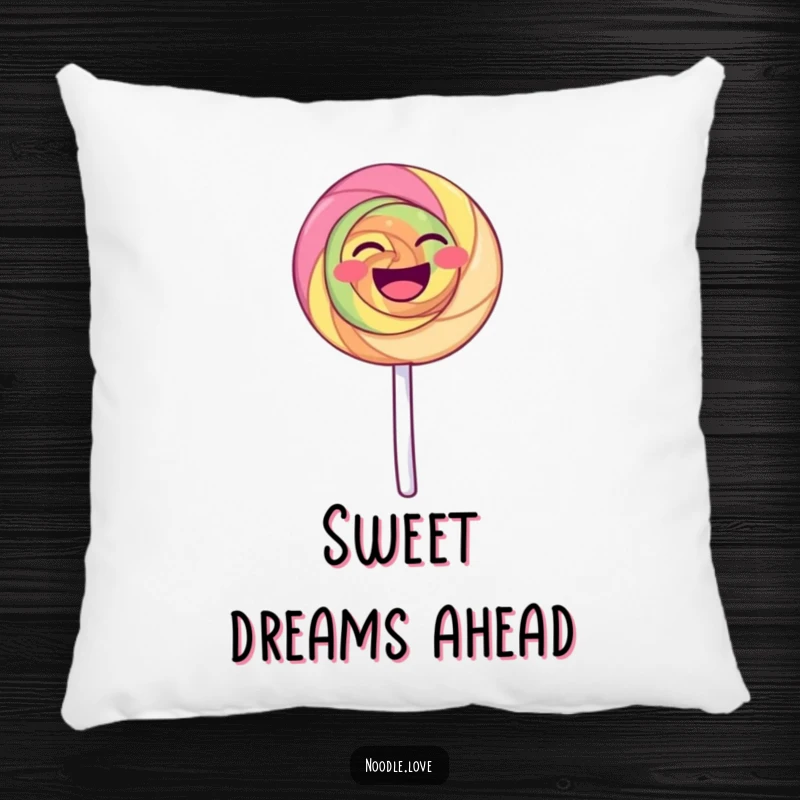 Funny Laughing Lollipop Pillow: A happy lollipop dances on its stick, soft and full of joy, a funny gift.