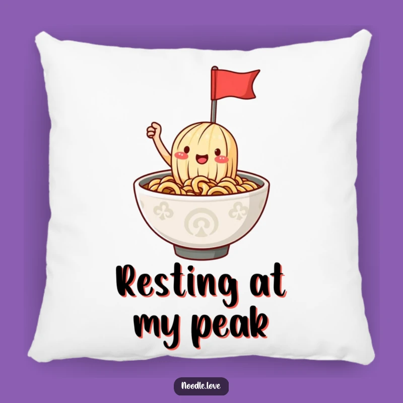 Funny Ramen Noodle Flag Pillow: Comforting Cushion with a Cheerful Foodie Vibe