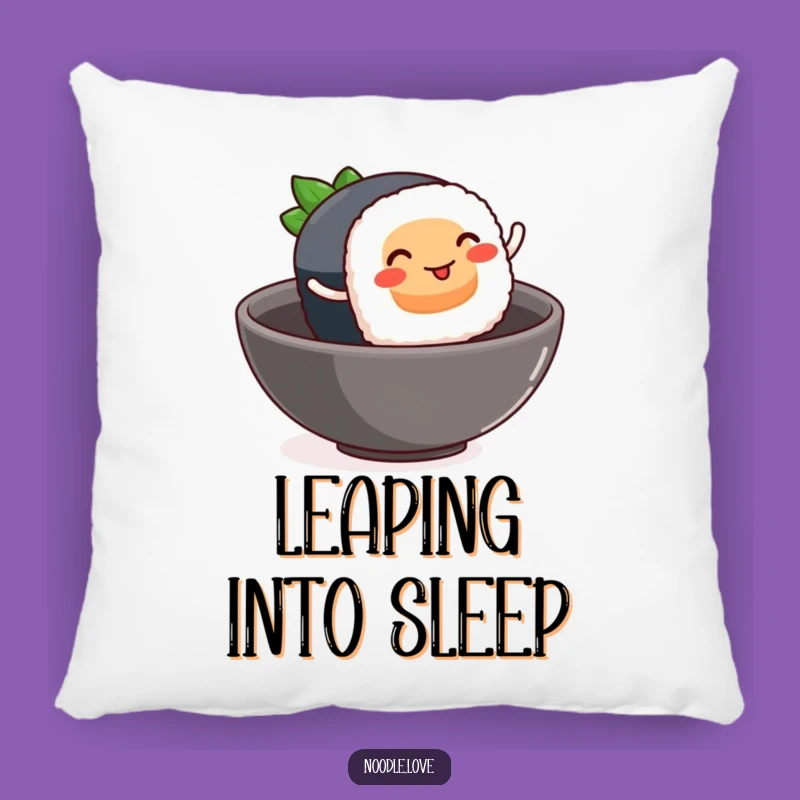 Funny Sushi Leap Pillow - Cozy Foodie Fun & Playful Comfort Gift