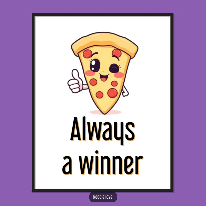 Funny Pizza Thumbs Up Digital Art: Instant Cheesy Happiness for Your Walls