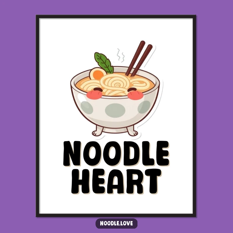 Funny Blushing Ramen Digital Art - Instant Cute Decor!