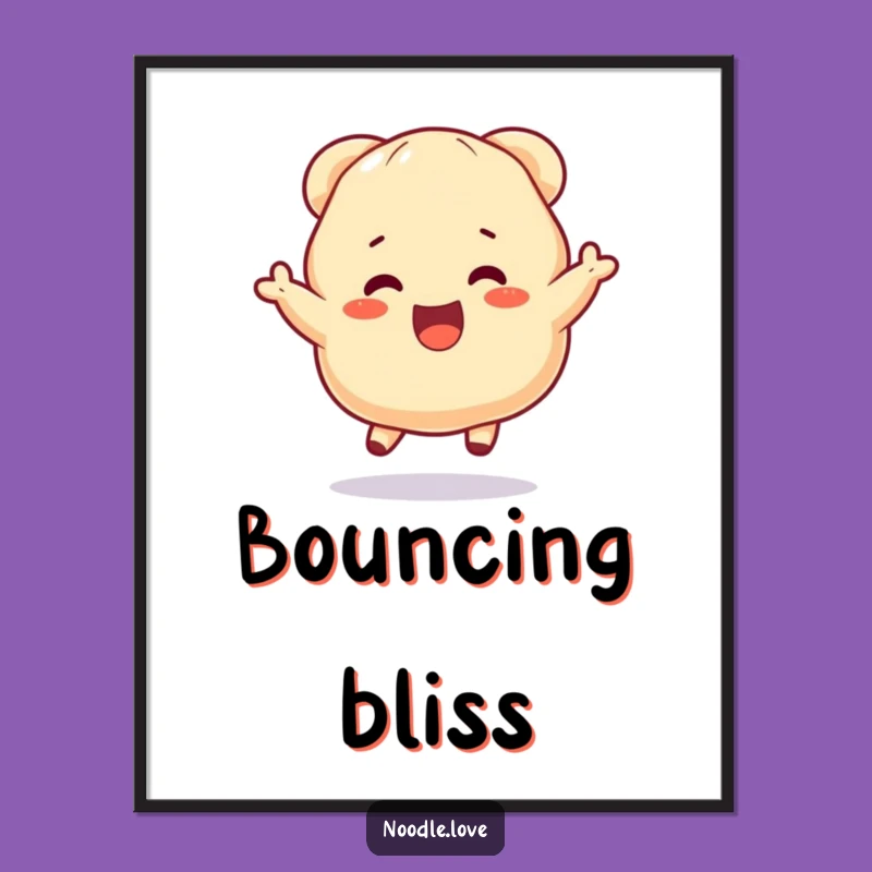 Funny Dumpling Digital Art: Bouncing Excitement, Instant Funny Gift for Joyful Decor!