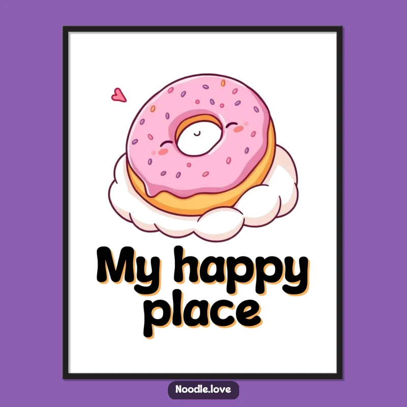 Funny Kawaii Donut Nap Digital Art: Printable Sleepy Character for Instant Decor
