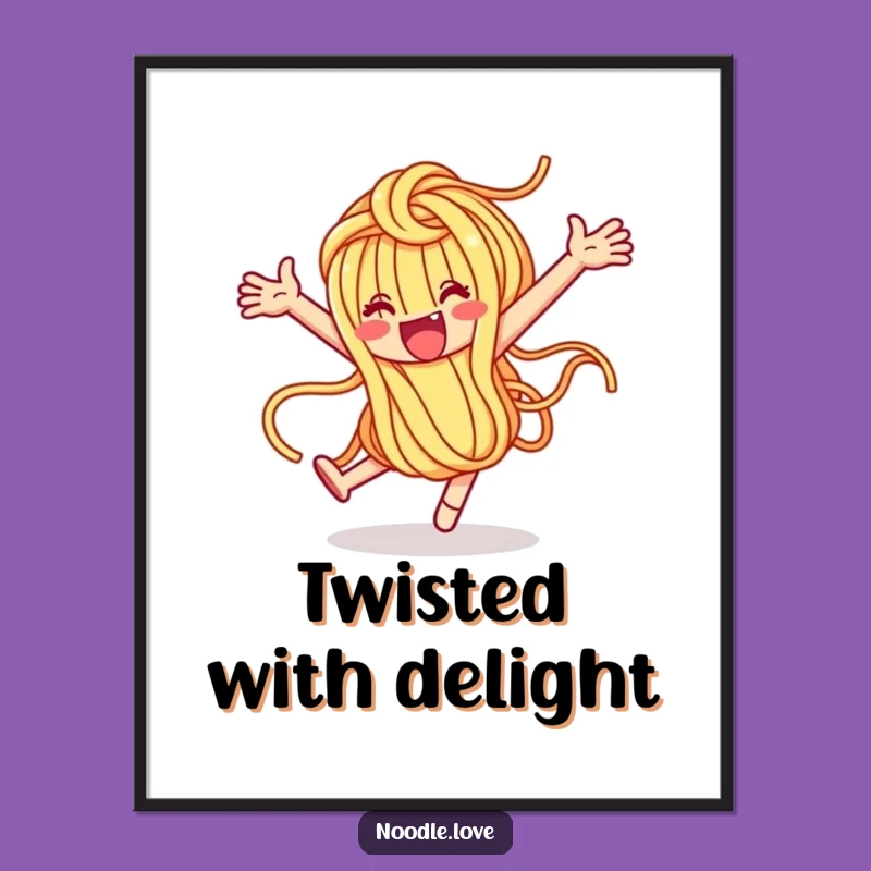 Funny Noodle Loop-de-Loop Digital Art - Instant Pasta Joy Download, Perfect Funny Gift