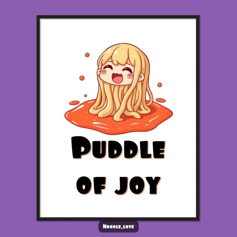 Funny Noodle Digital Art - Gleeful Sauce Splashing Print