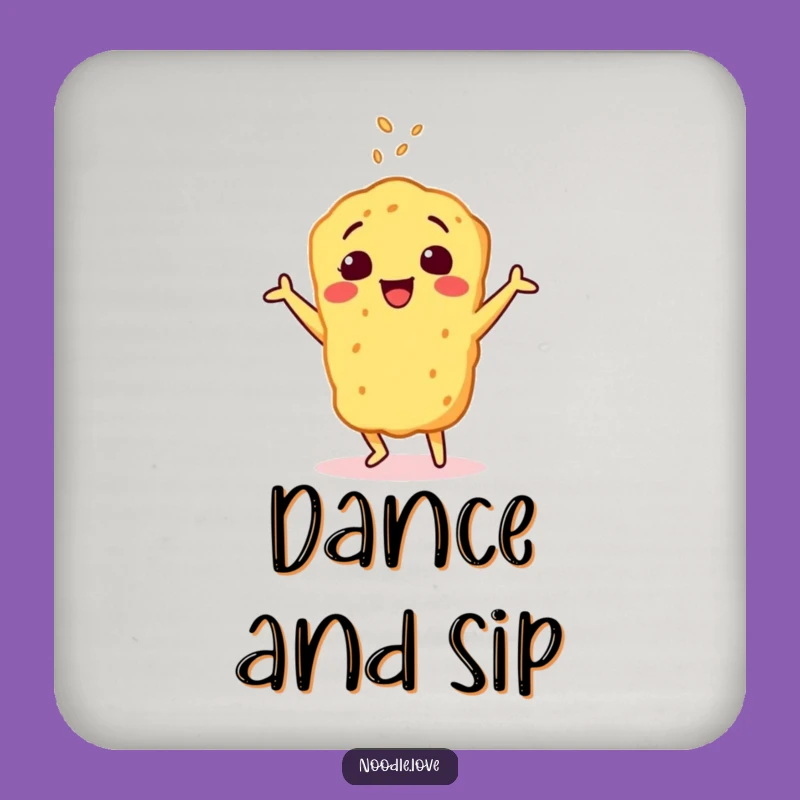 Funny Tempura Party Coaster: Cheerful Character's Dance - Table Funny Gift