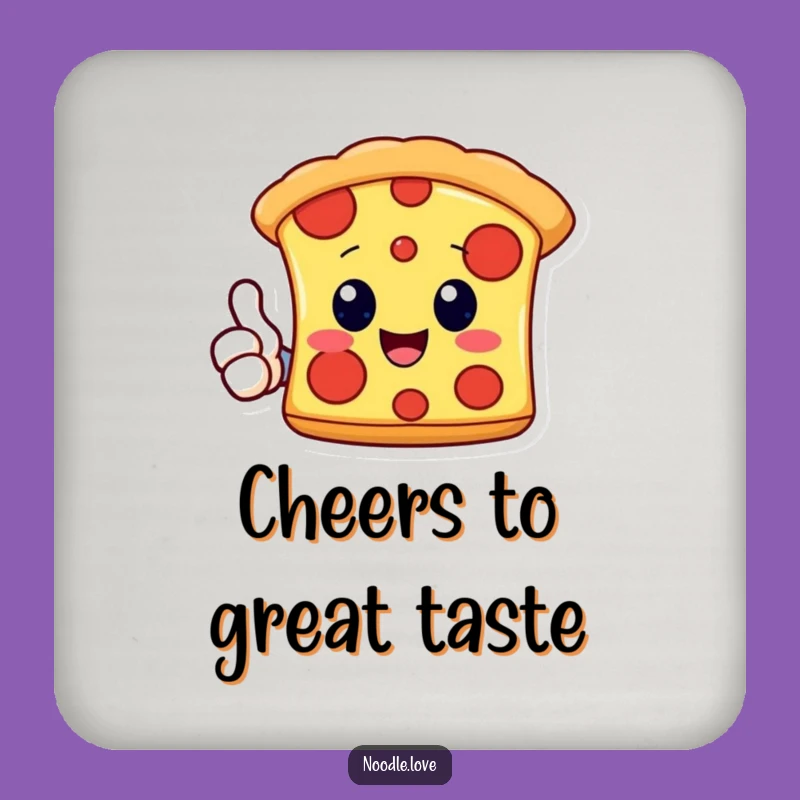 Funny Kawaii Pizza Drink Coaster: Thumbs Up Slice Protection for Surfaces