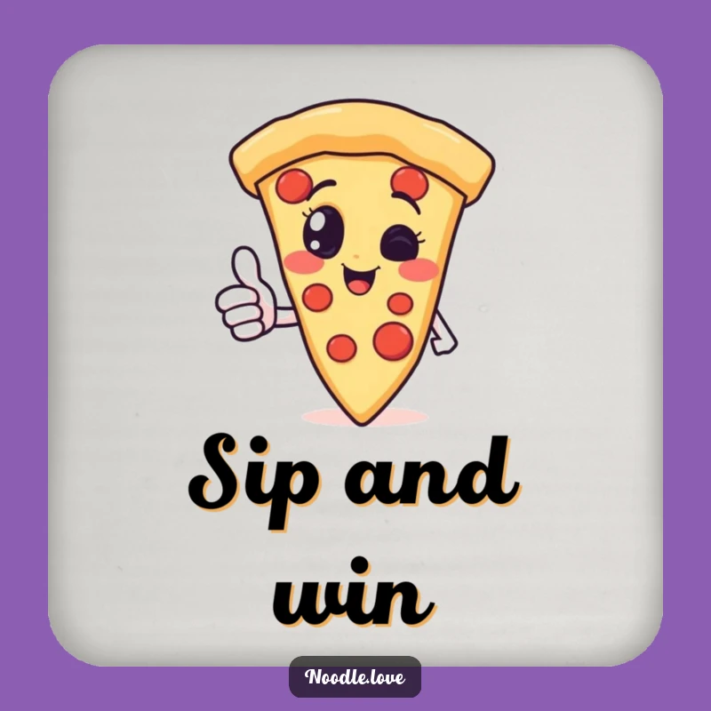 Funny Pizza Thumbs Up Coaster Set: Protect Surfaces with Cheesy Style and Humor