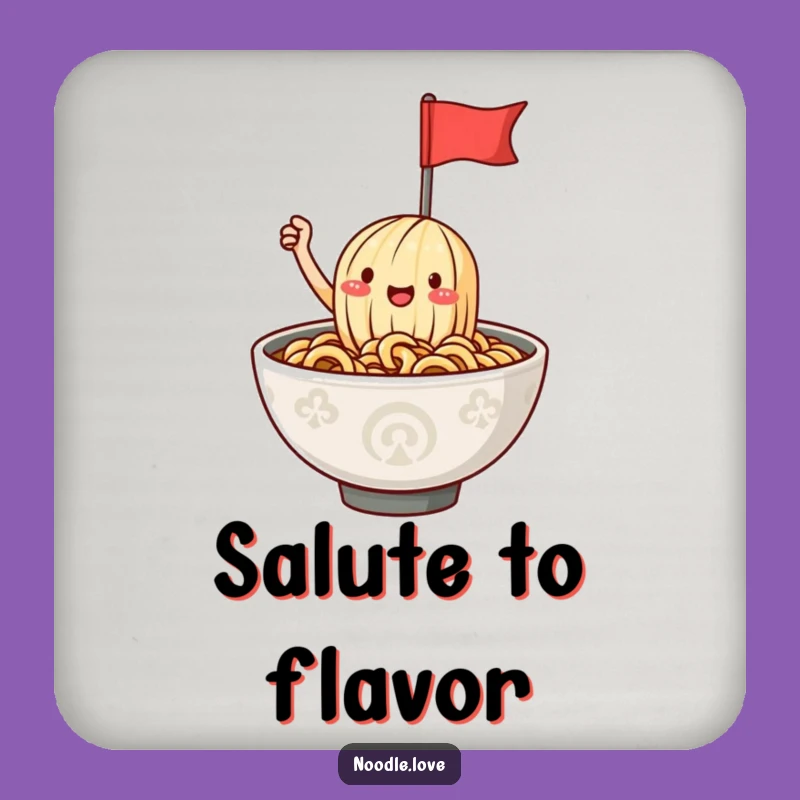 Funny Ramen Noodle Flag Coaster: Protect Surfaces with Cheerful Noodle Art