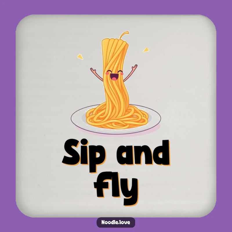 Funny Spaghetti Leap Coaster: Hilarious Foodie Drink Protection Gift