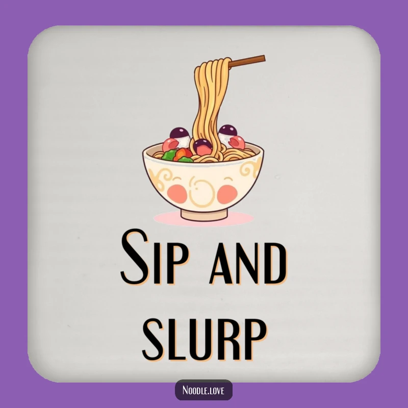 Funny Ramen Self-Slurp Coaster - Protect Surfaces with Hilarious Noodle Art