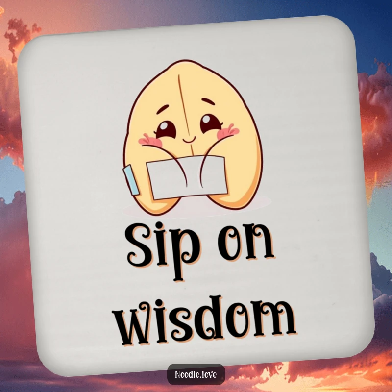 Funny Fortune Cookie Coaster: A winking fortune cookie pops open with a grin, protecting surfaces with a funny touch, great funny gift.