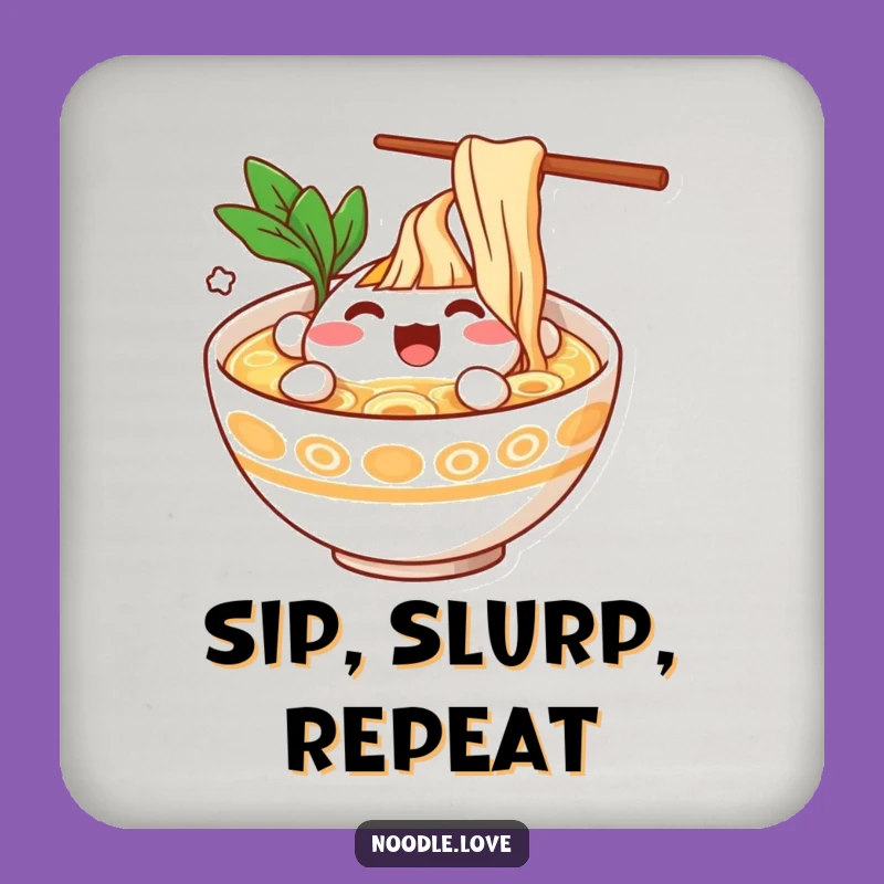 Funny Ramen Bowl Splash Coaster Set - Protect Surfaces with Noodle Joy, Perfect Funny Gift
