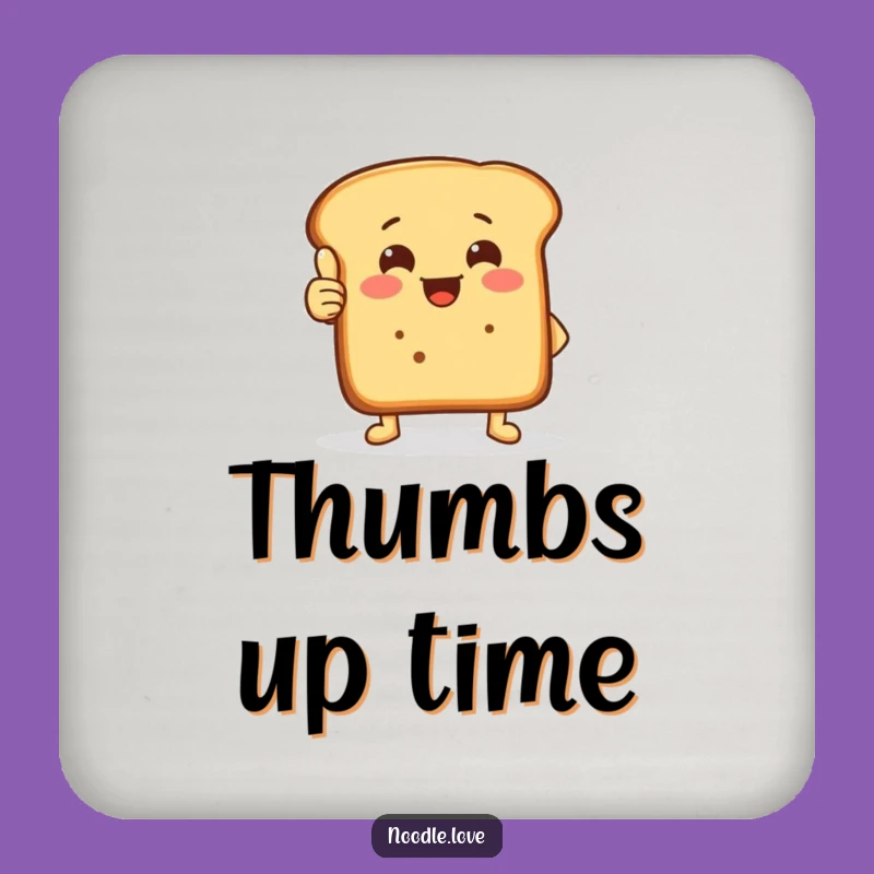 Funny Thumbs-Up Bread Coaster - Protect Drinks with Positivity!