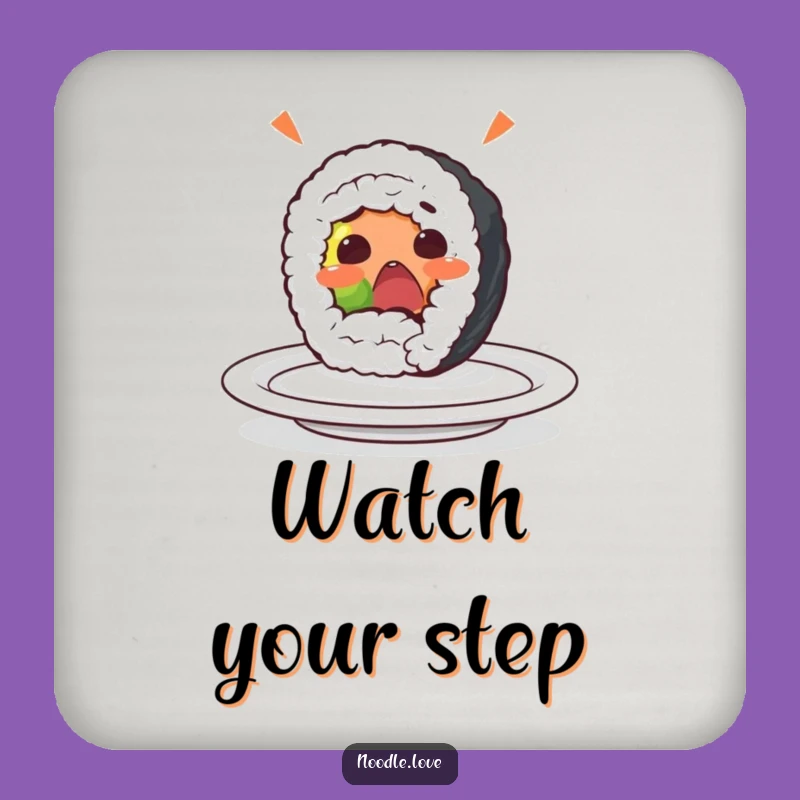 Funny Sushi Roll Roll-Off Coaster: Protect Surfaces with Comical Sushi Art