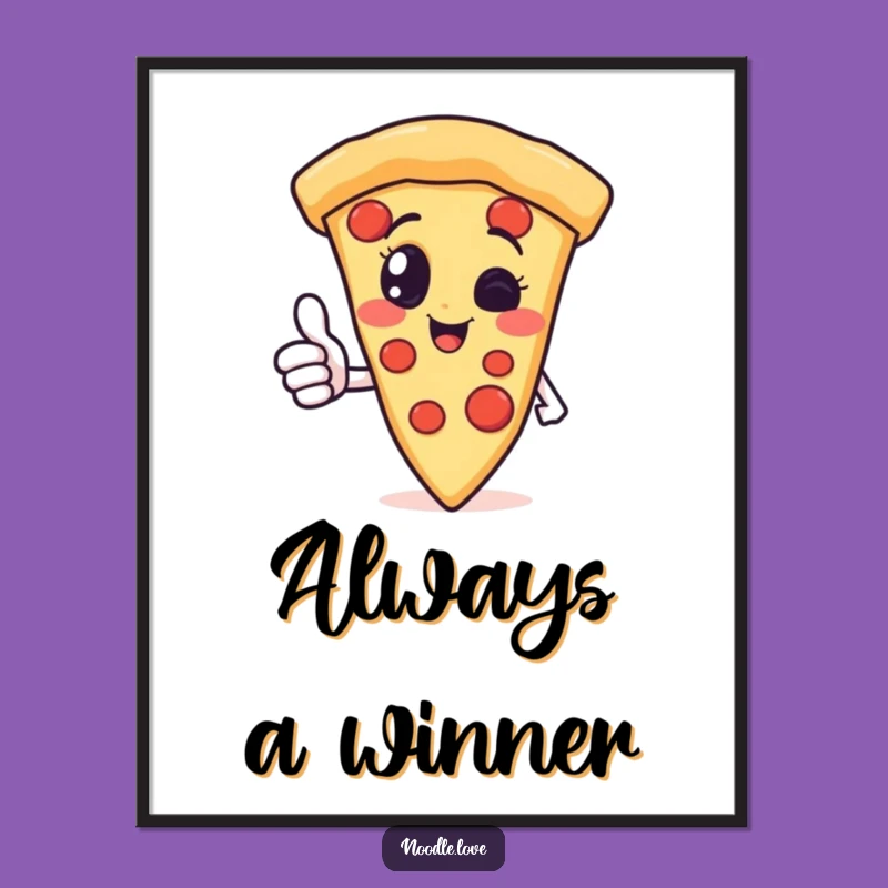 Funny Pizza Thumbs Up Poster: Brighten Your Walls with Cheesy Art and Positive Vibes