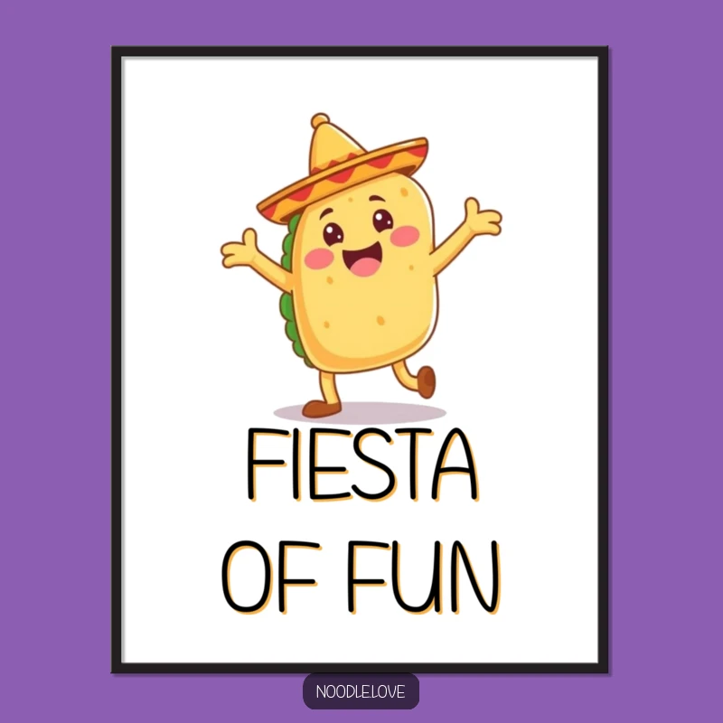 Funny Taco Dance Poster - Vibrant Fiesta Art & Joyful Gift