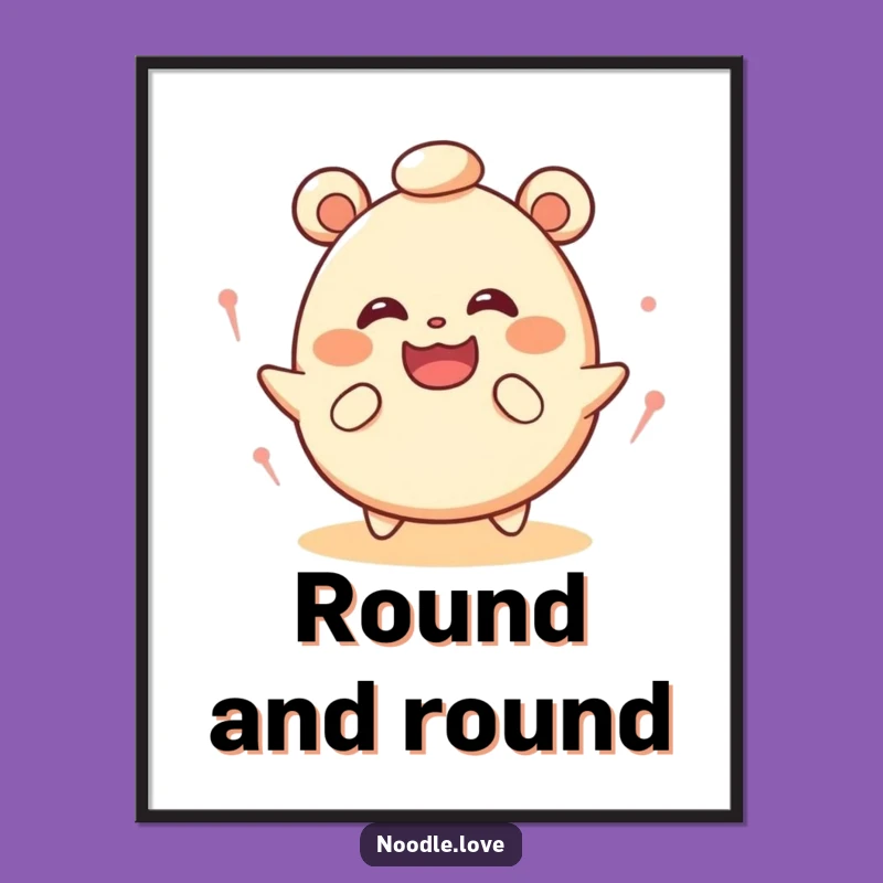 Funny Dizzy Bao Bun Poster: Joyful Art for Your Walls - Funny Gift