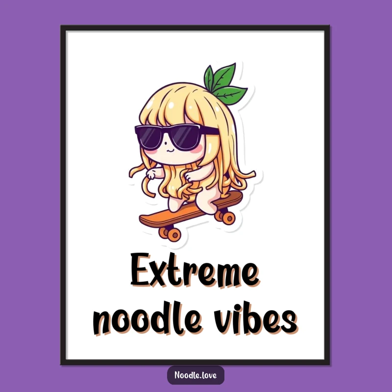 Funny Noodle Skater Poster: Cool Art, Hilarious Vibes, Wall Decor Gift