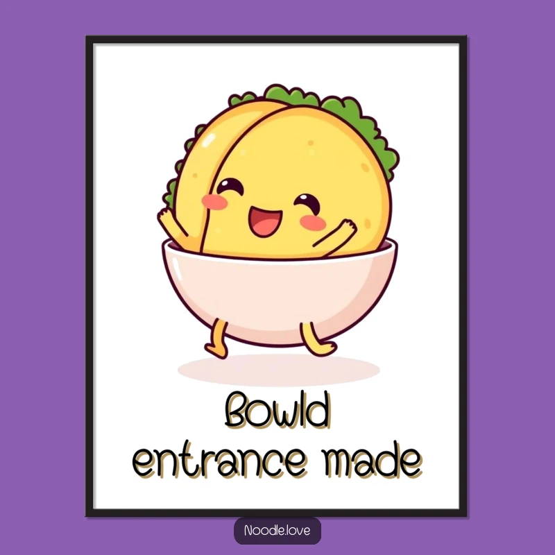 Funny Sliding Taco Poster - Lively Wall Art for Kitchen and Fiesta Decor