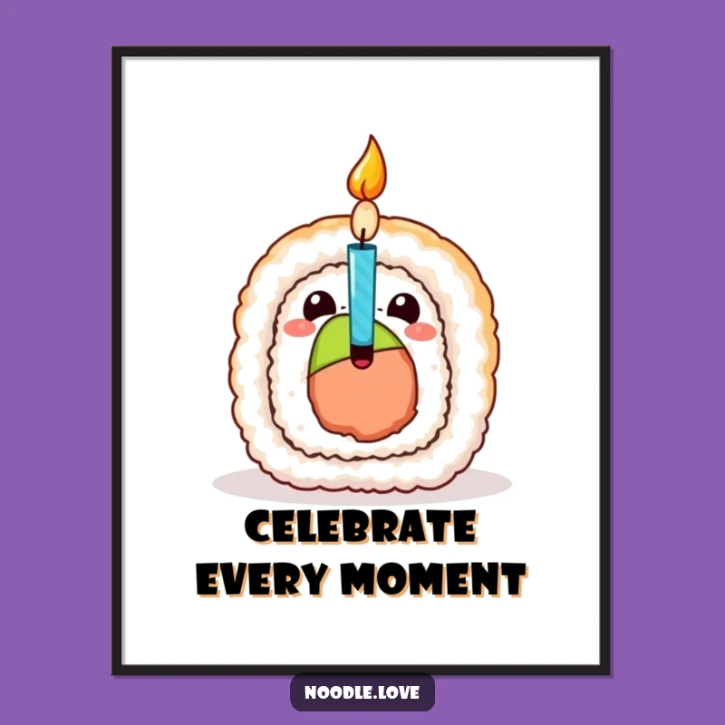 Funny Sushi Birthday Candle Poster - Hilarious Party Decor Gift