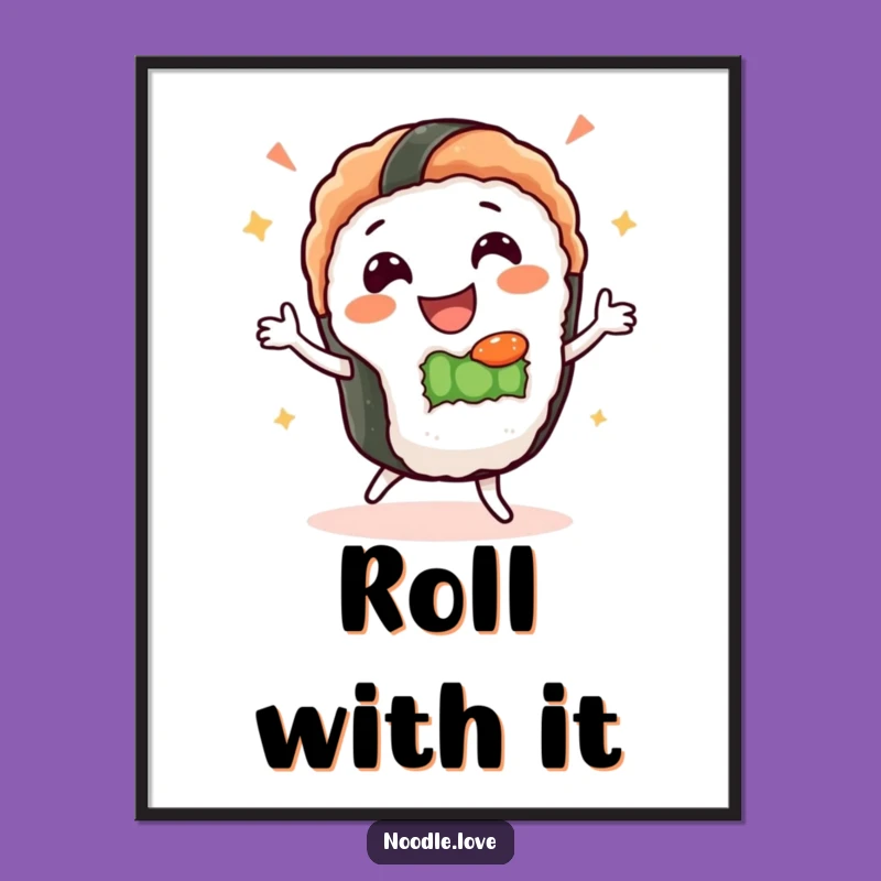 Funny Sushi Dance Poster: Decorate Your Space with Delicious Moves!