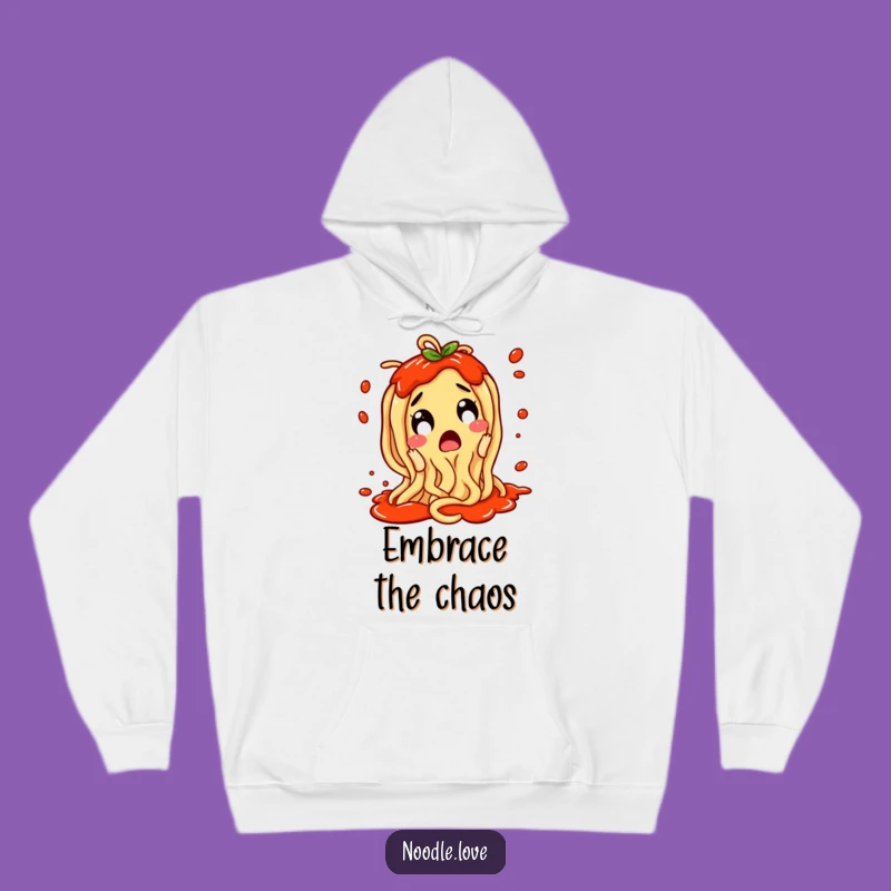 Funny Noodle Hoodie: Excited Splatter Character, Cozy Funny Gift for Food Lovers
